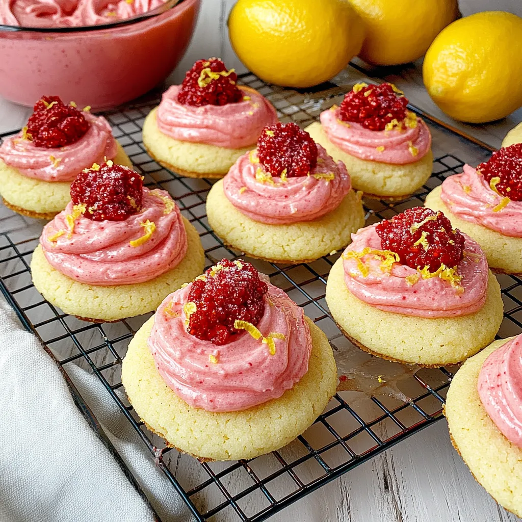 A tray of cupcakes with pink frosting and raspberries.