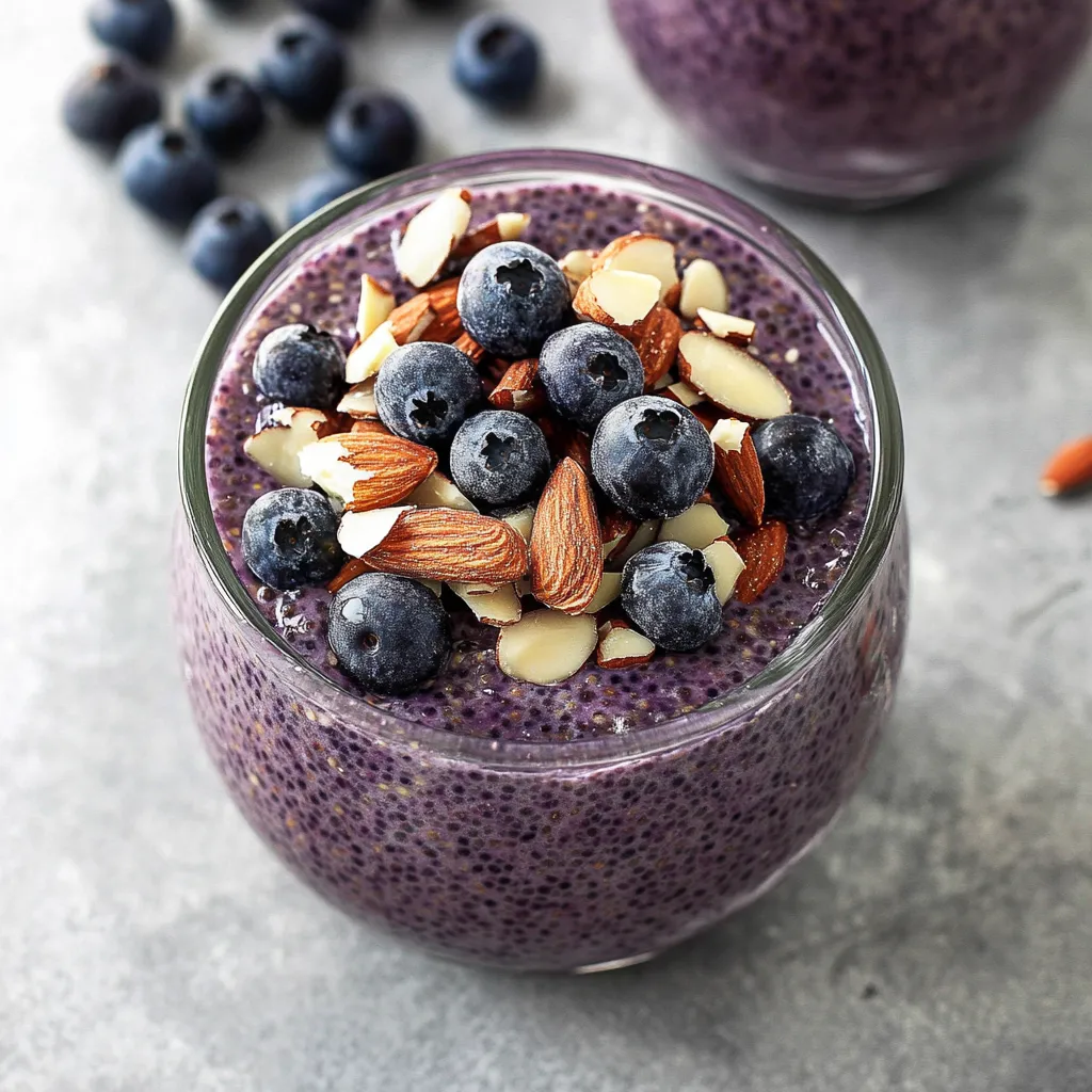 A glass of blueberries and nuts.