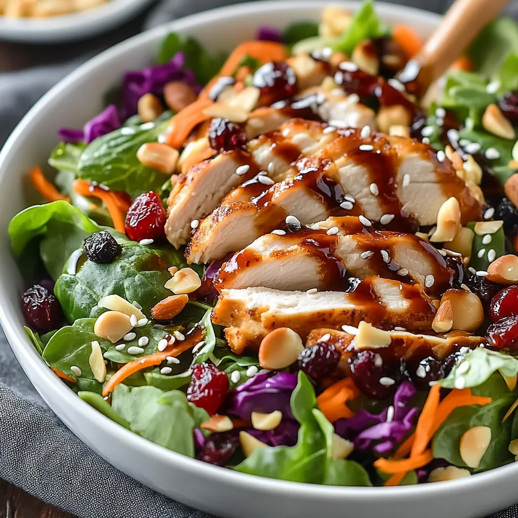 A bowl of food with chicken, carrots, and other vegetables.