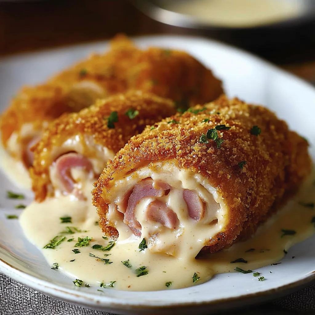 A plate of food with a sauce on it.
