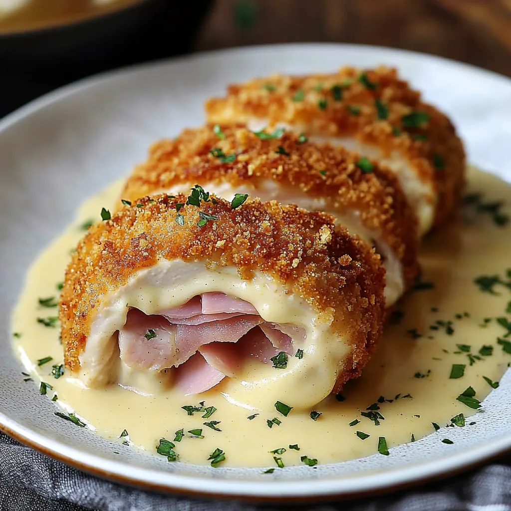 A plate of food with a creamy sauce.