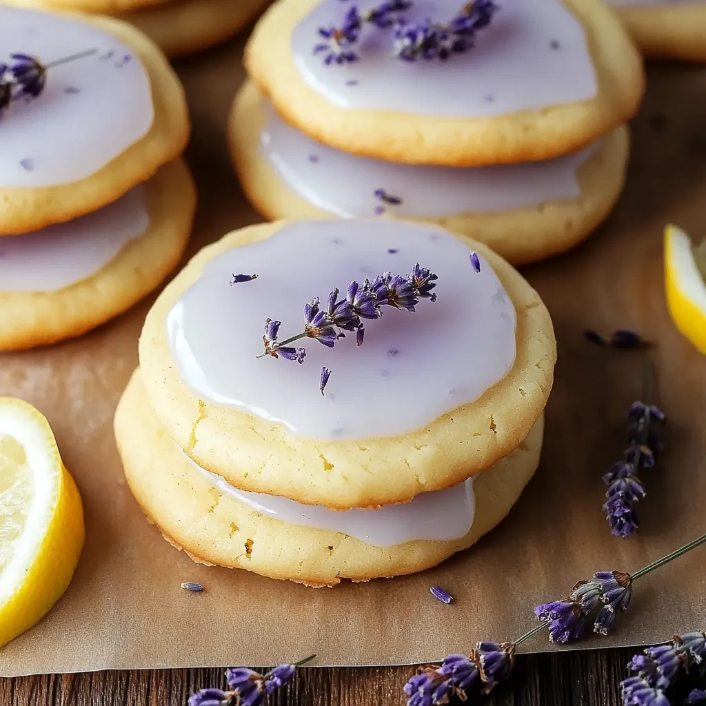 A cookie with a purple flower on top.