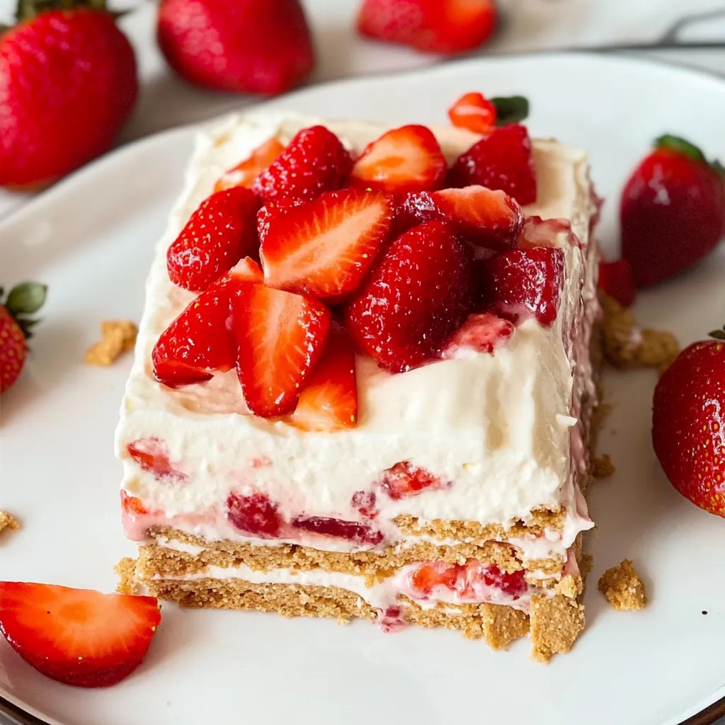 A slice of strawberry cake.