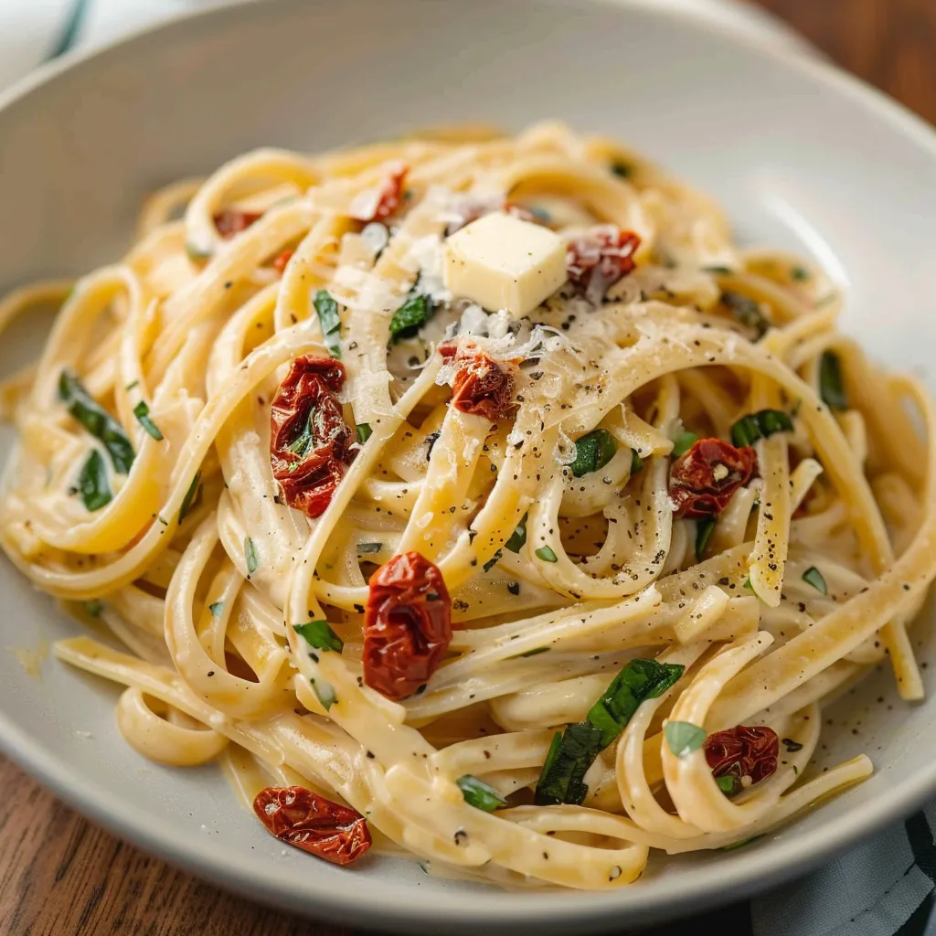 A bowl of spaghetti with tomatoes and cheese.