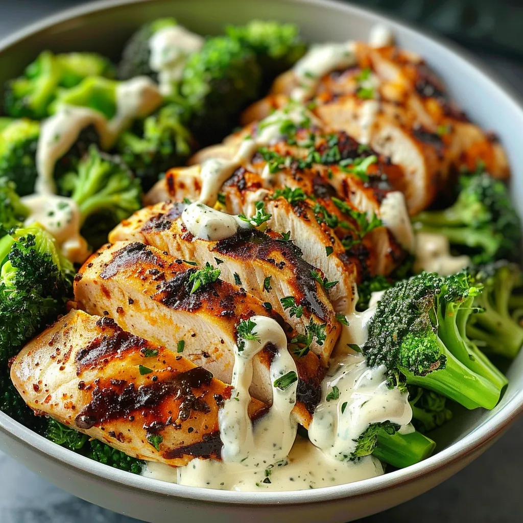 A bowl of food with broccoli and chicken.