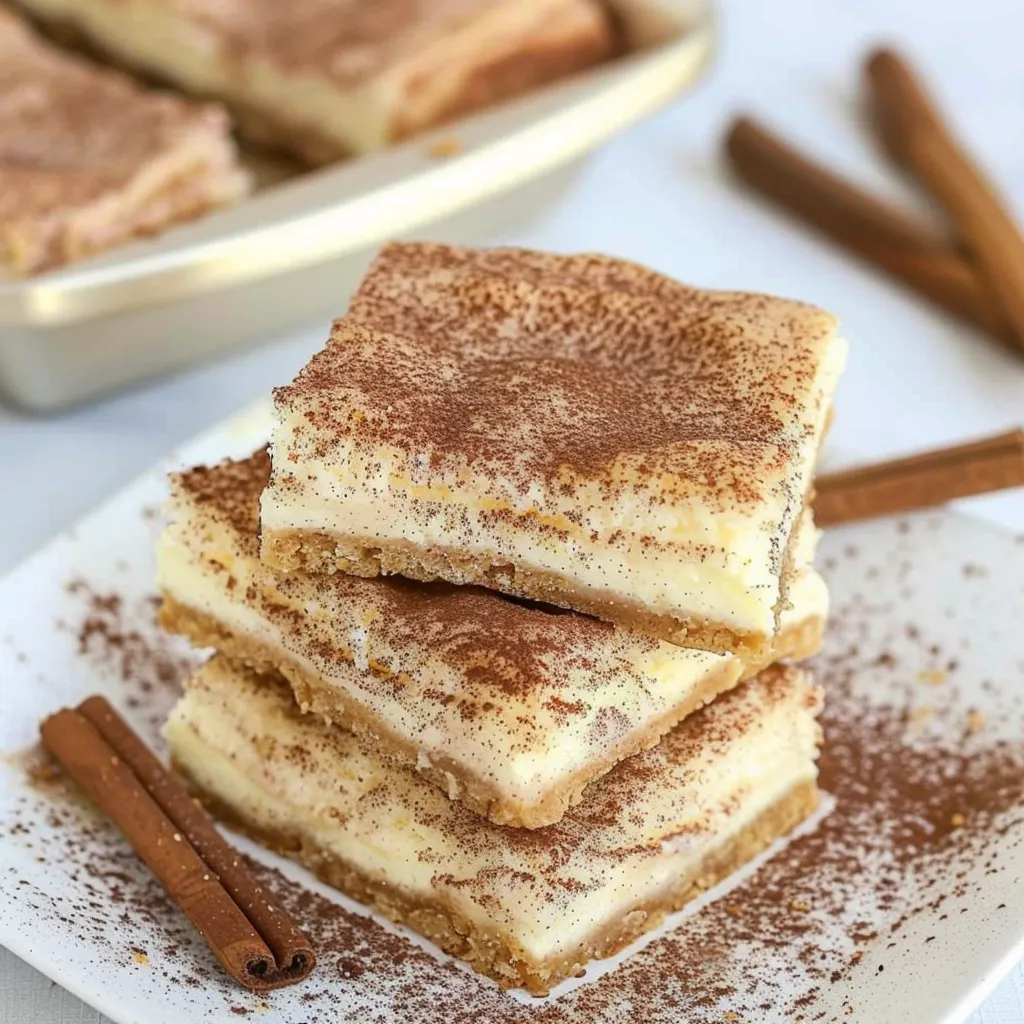 A stack of desserts with cinnamon on top.