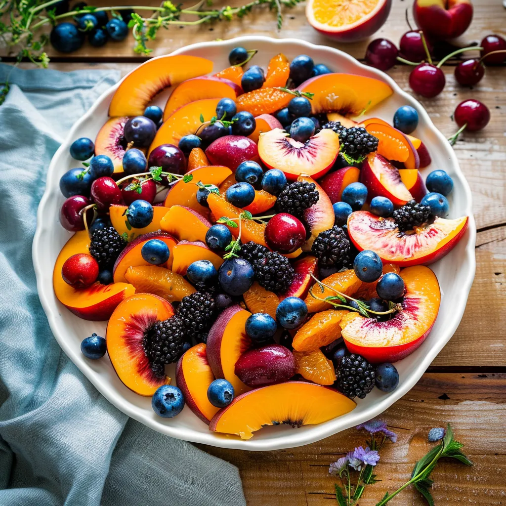 A white bowl filled with various fruits.