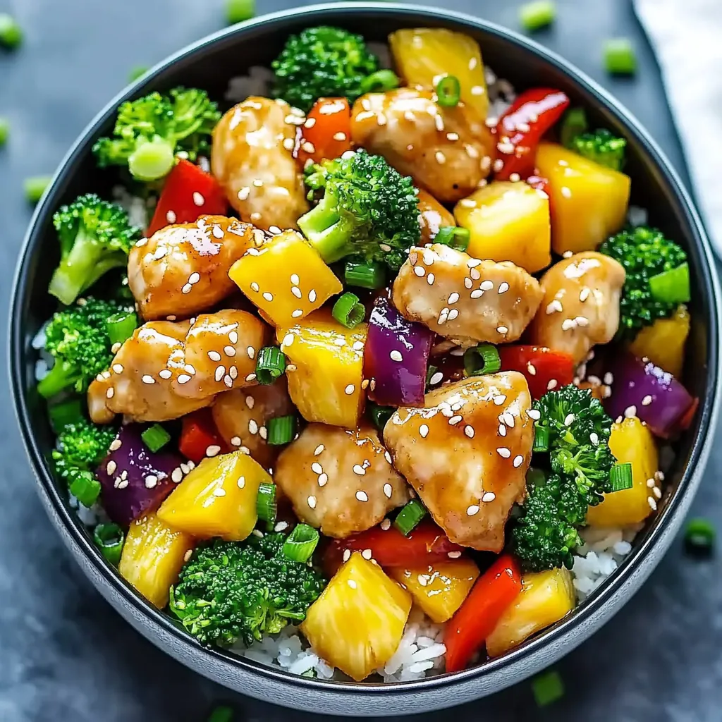 A bowl of chicken and vegetables.