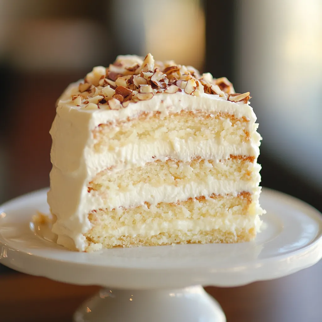 A slice of cake on a plate.