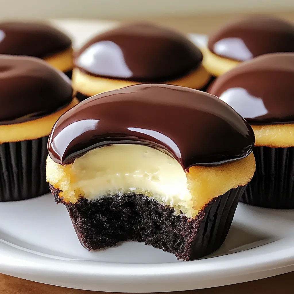 A cupcake with chocolate frosting and white frosting.