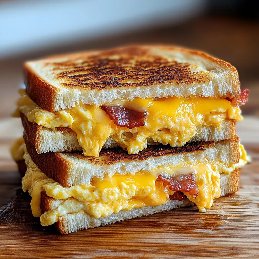 A sandwich with cheese and bacon.