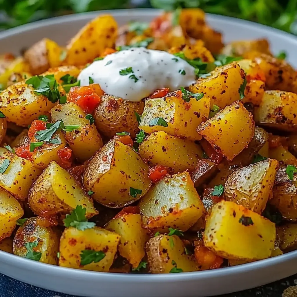 A bowl of food with a dollop of sour cream on top.