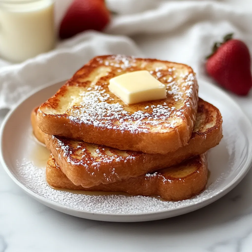 A stack of French toast with butter on top.