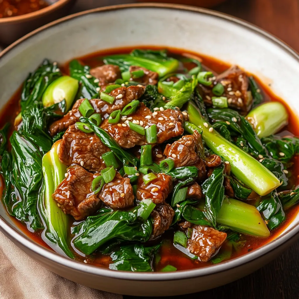 A bowl of meat and greens.