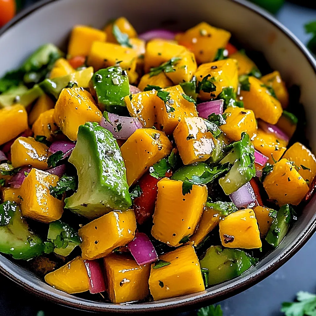 A bowl of fruit with avocado, onions, and tomatoes.