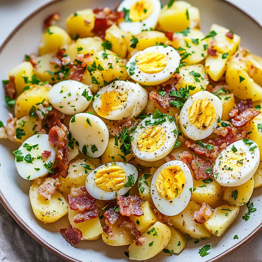 A plate of eggs and potatoes.