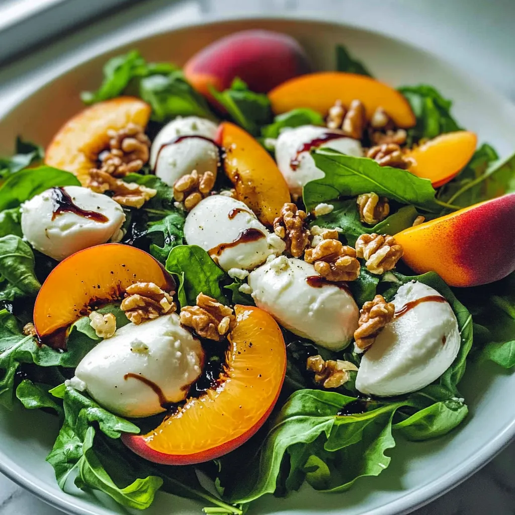 A plate of food with peaches and walnuts.