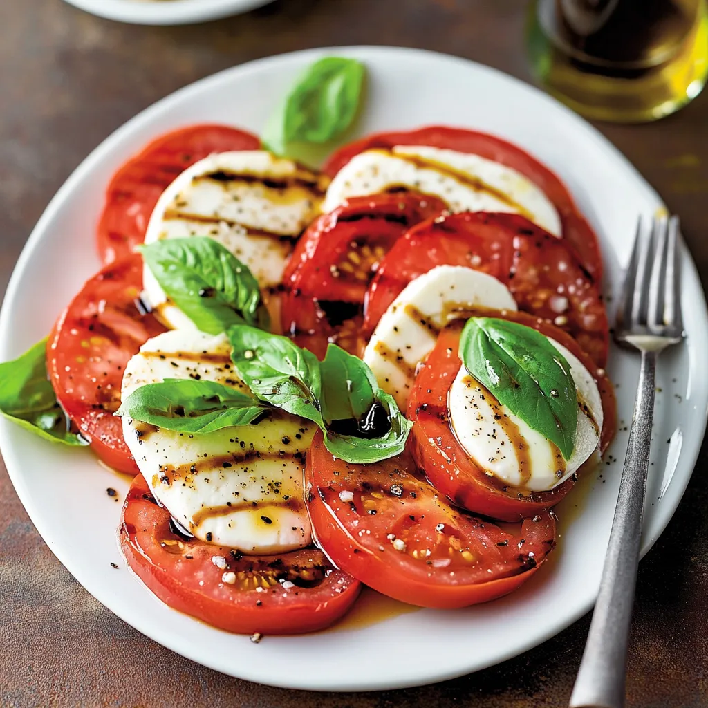 A plate of food with tomatoes and cheese.