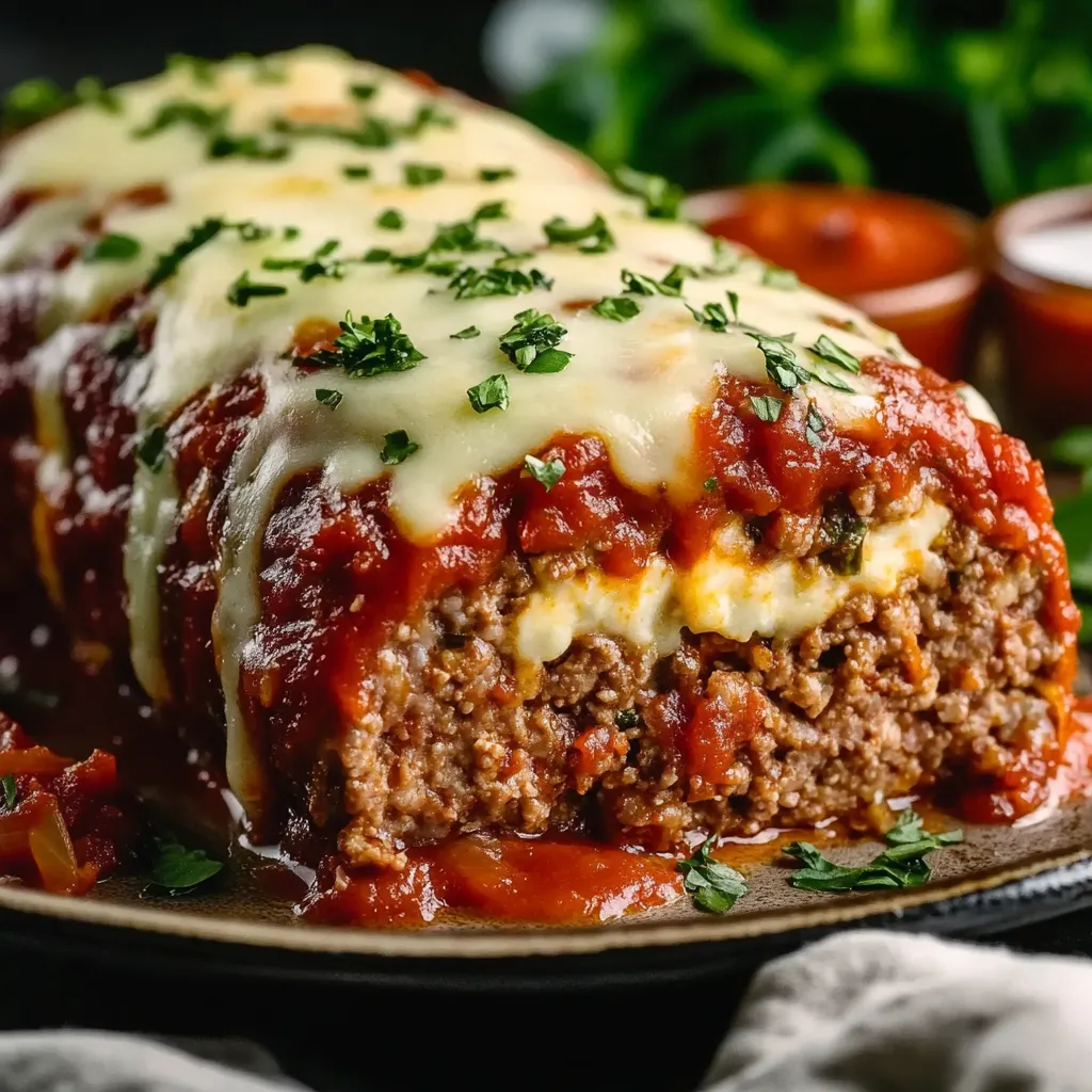 A plate of food with a meat and cheese covered dish.