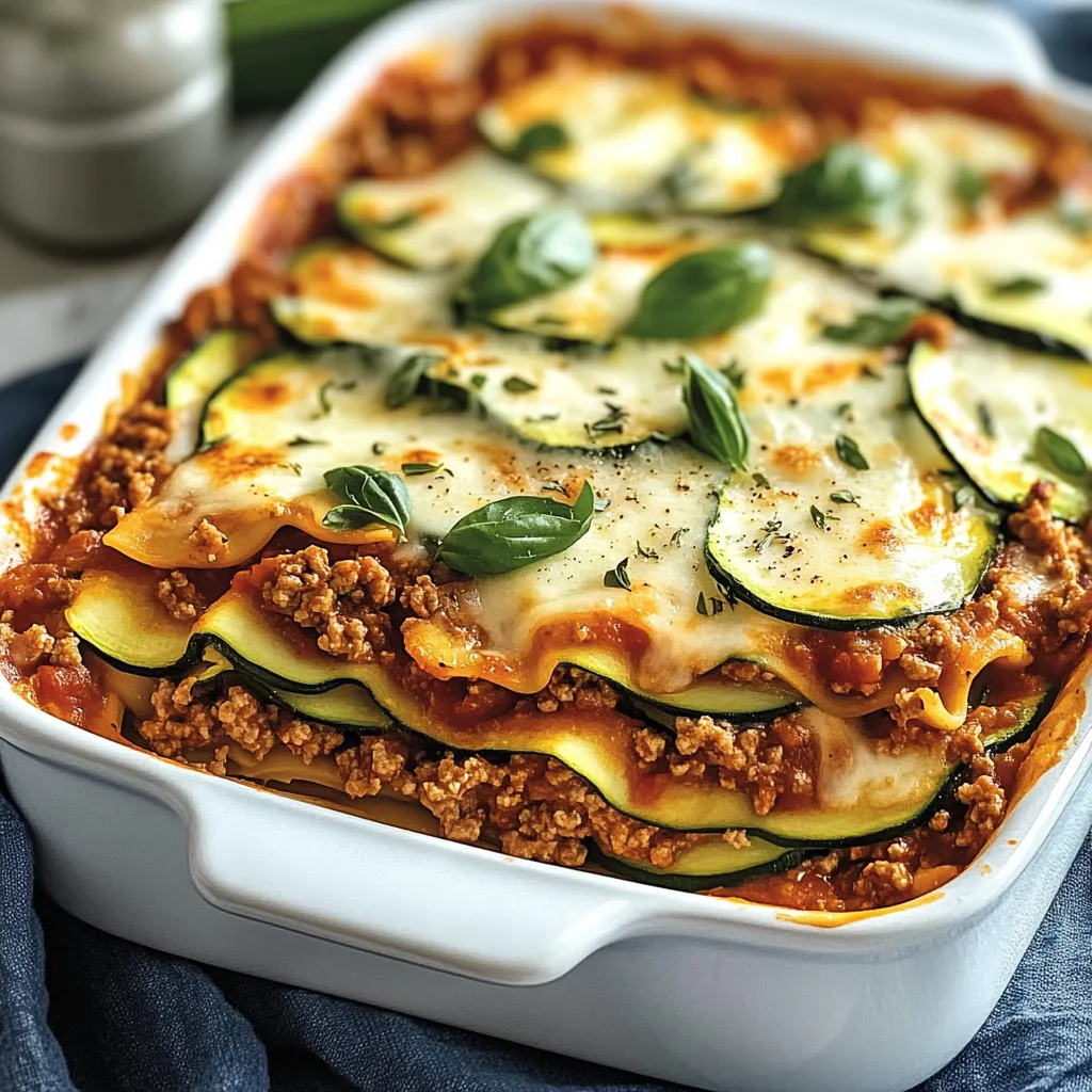 A white bowl filled with a red sauce and zucchini.