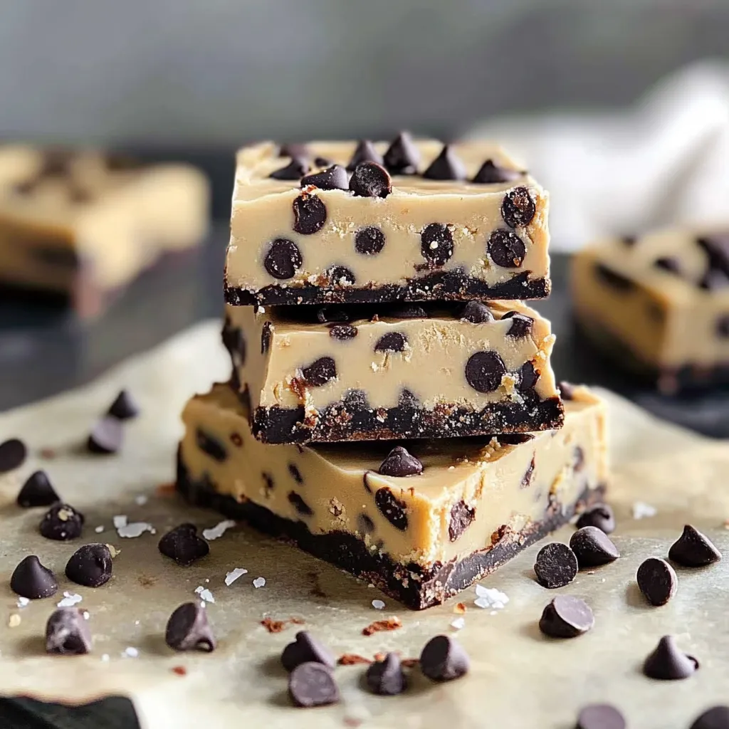 A stack of three chocolate chip bars.