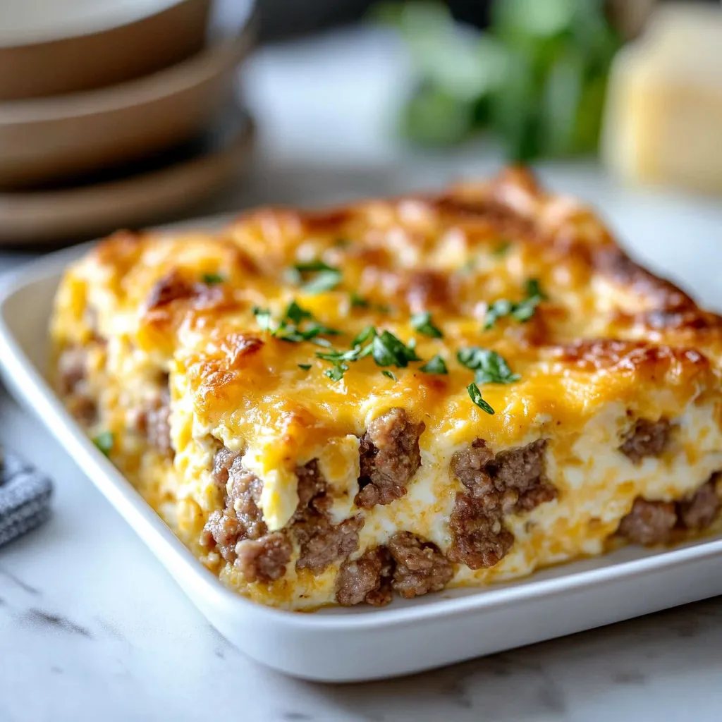A square plate with a casserole dish on it.