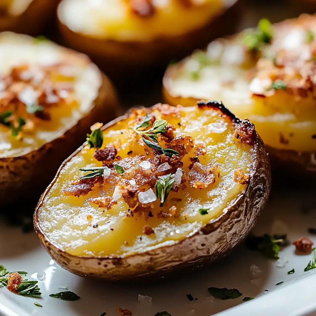 A plate of potatoes with bacon and herbs.