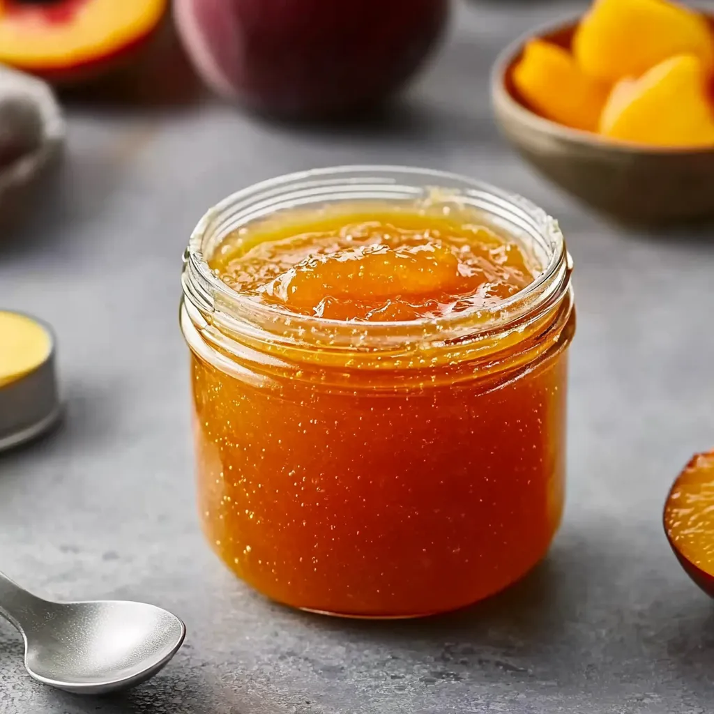A jar of honey on a table.