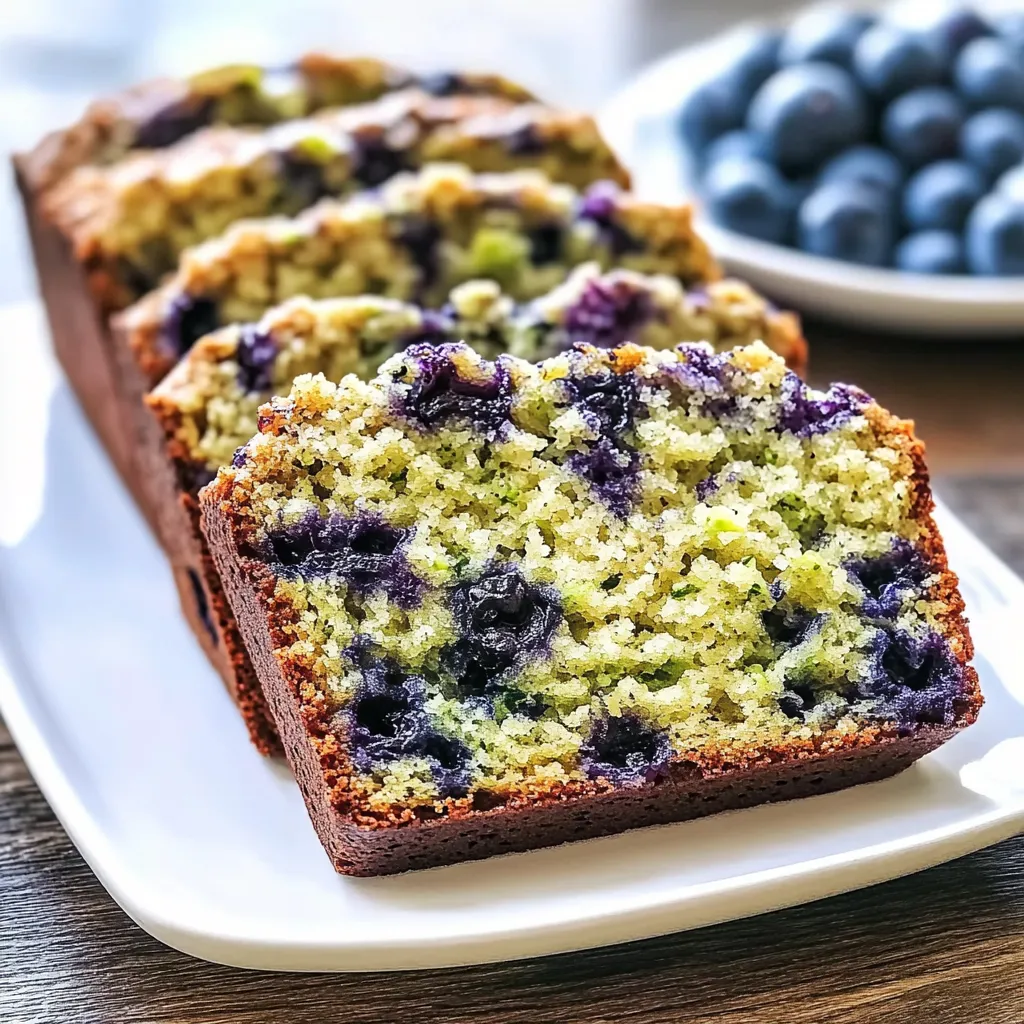 A slice of blueberry cake on a plate.