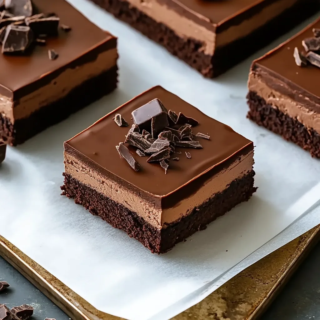 A piece of chocolate cake with chocolate chips on top.