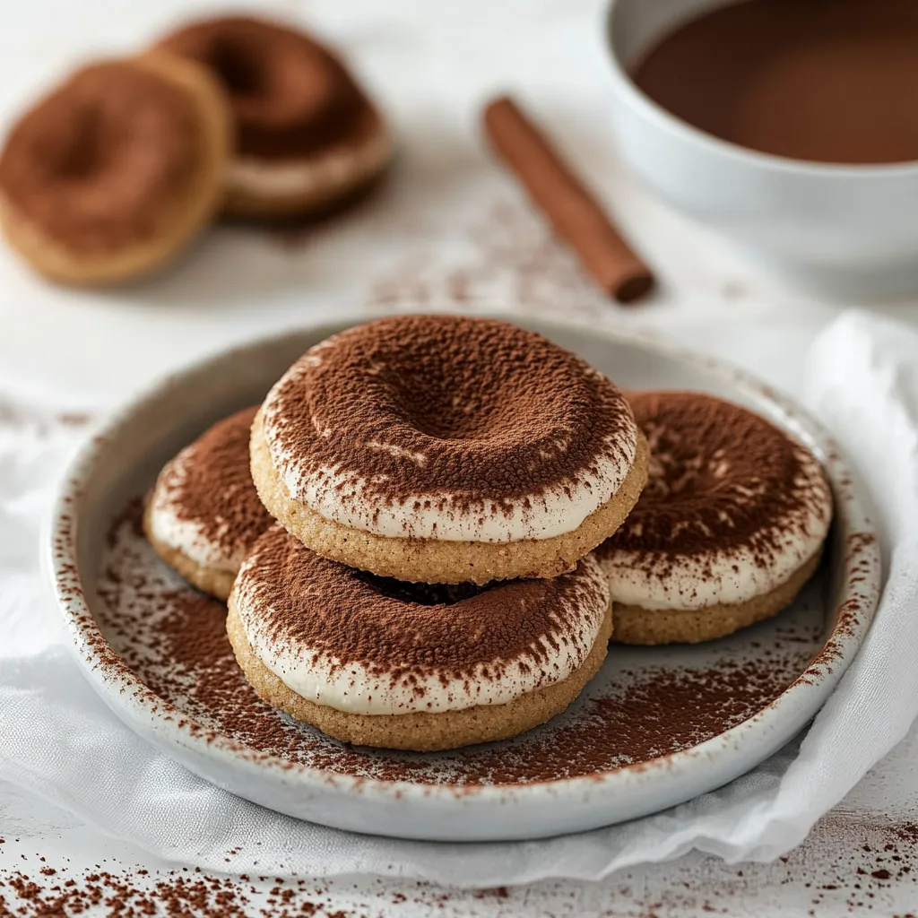 A plate of chocolate covered cookies.