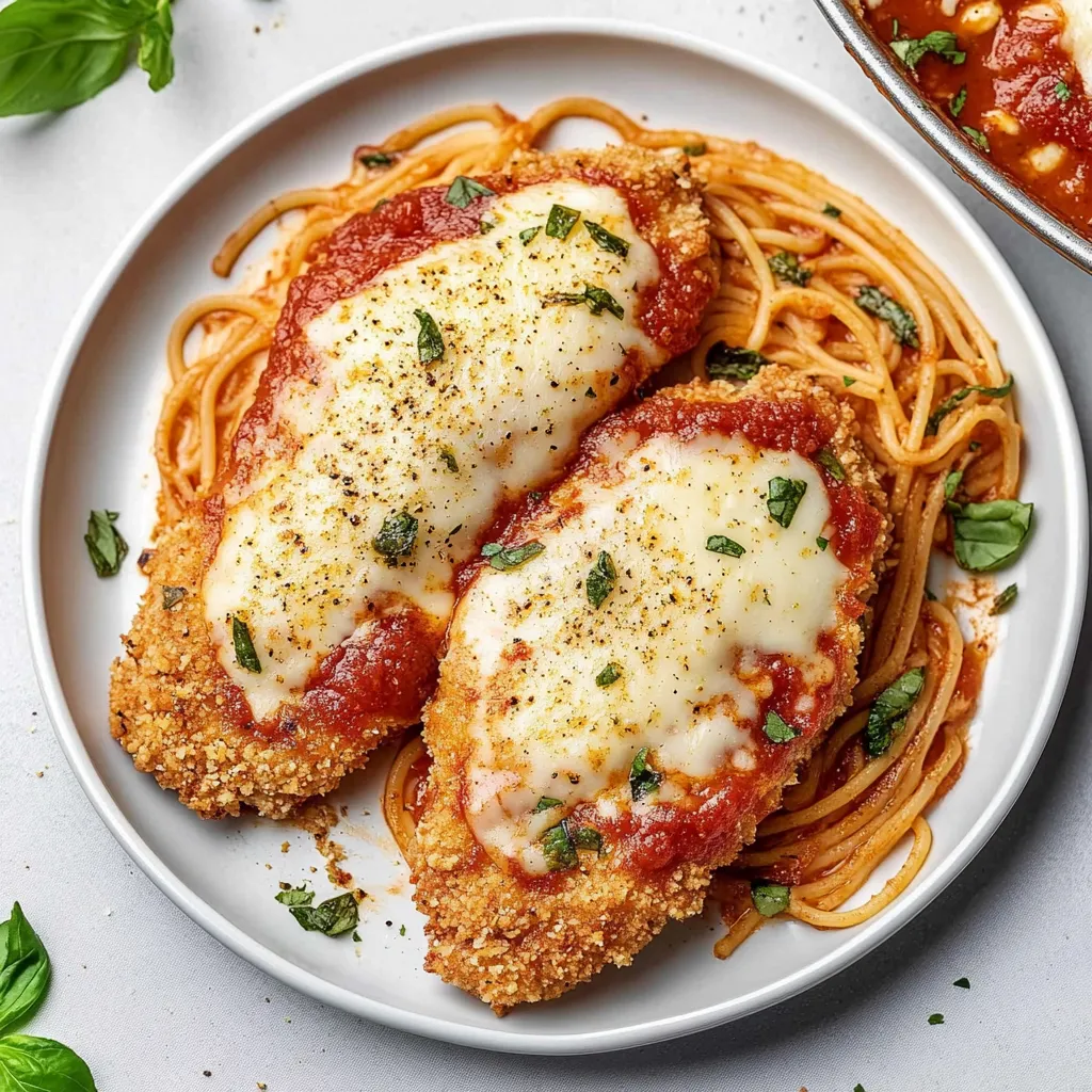 A plate of food with chicken and spaghetti.