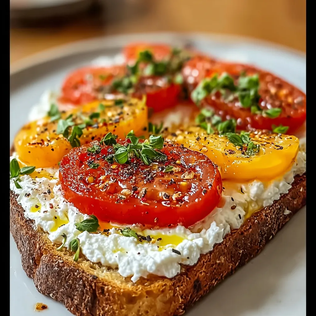 A slice of toast with tomatoes and cheese.