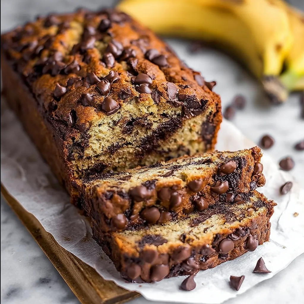 A slice of chocolate banana bread.