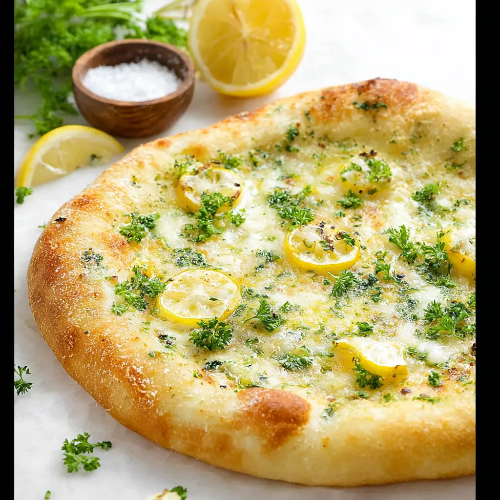 A pizza with lemons on top.