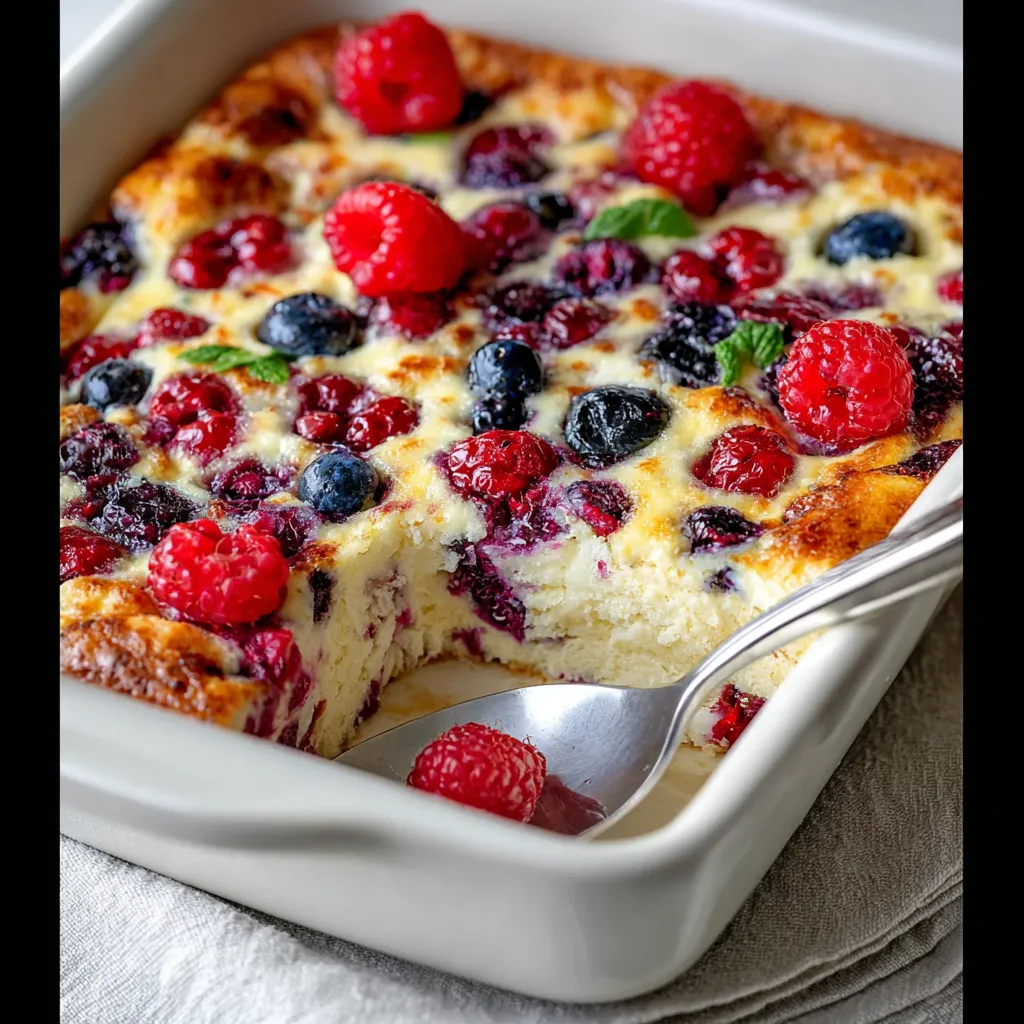 A bowl of berries and cream.