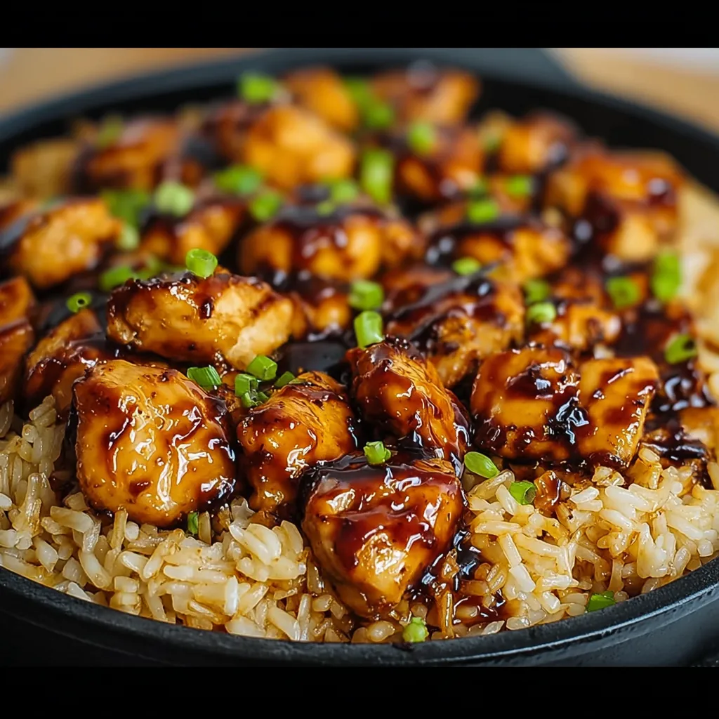 A bowl of chicken with sauce.