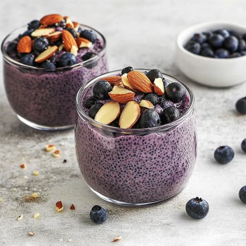 A bowl of blueberries and almonds.